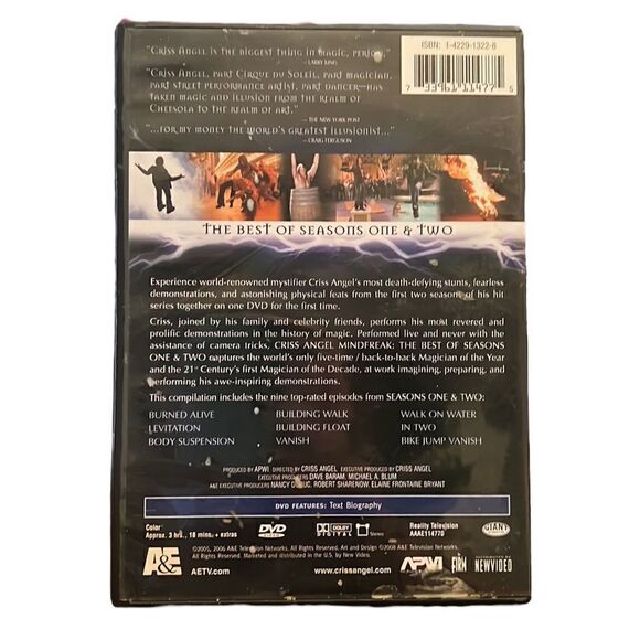 Criss Angel Mindfreak DVD Best of Seasons One & Two A&E TV Show Magic Magician - Picture 2 of 7